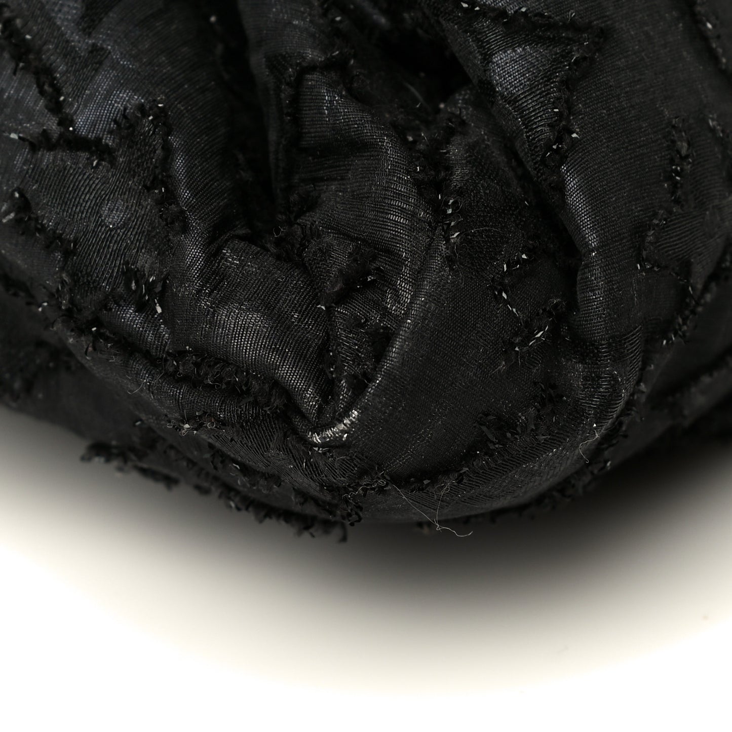 Lurex Quilted Monogram Altair Clutch Black