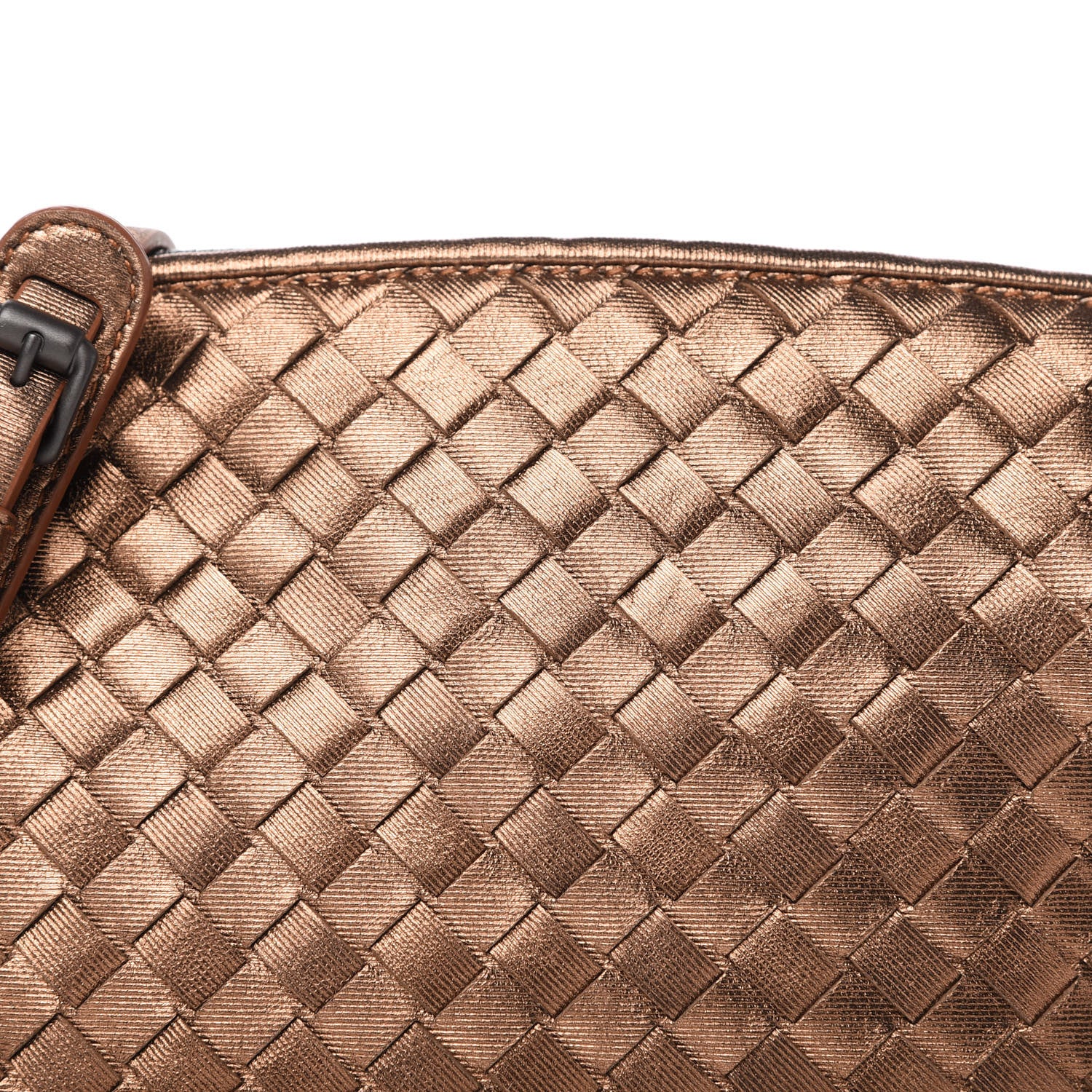 Bottega Veneta Metallic Grosgrain Intrecciato Nodini Crossbody Messenger Copper 10 of 10