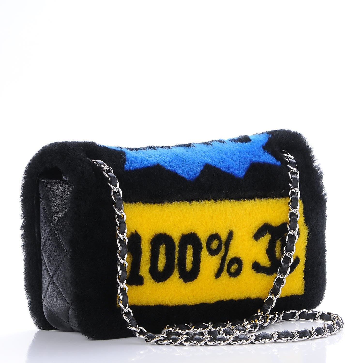 Chanel Shearling Lambskin Medium 100% Flap Black 4 of 8