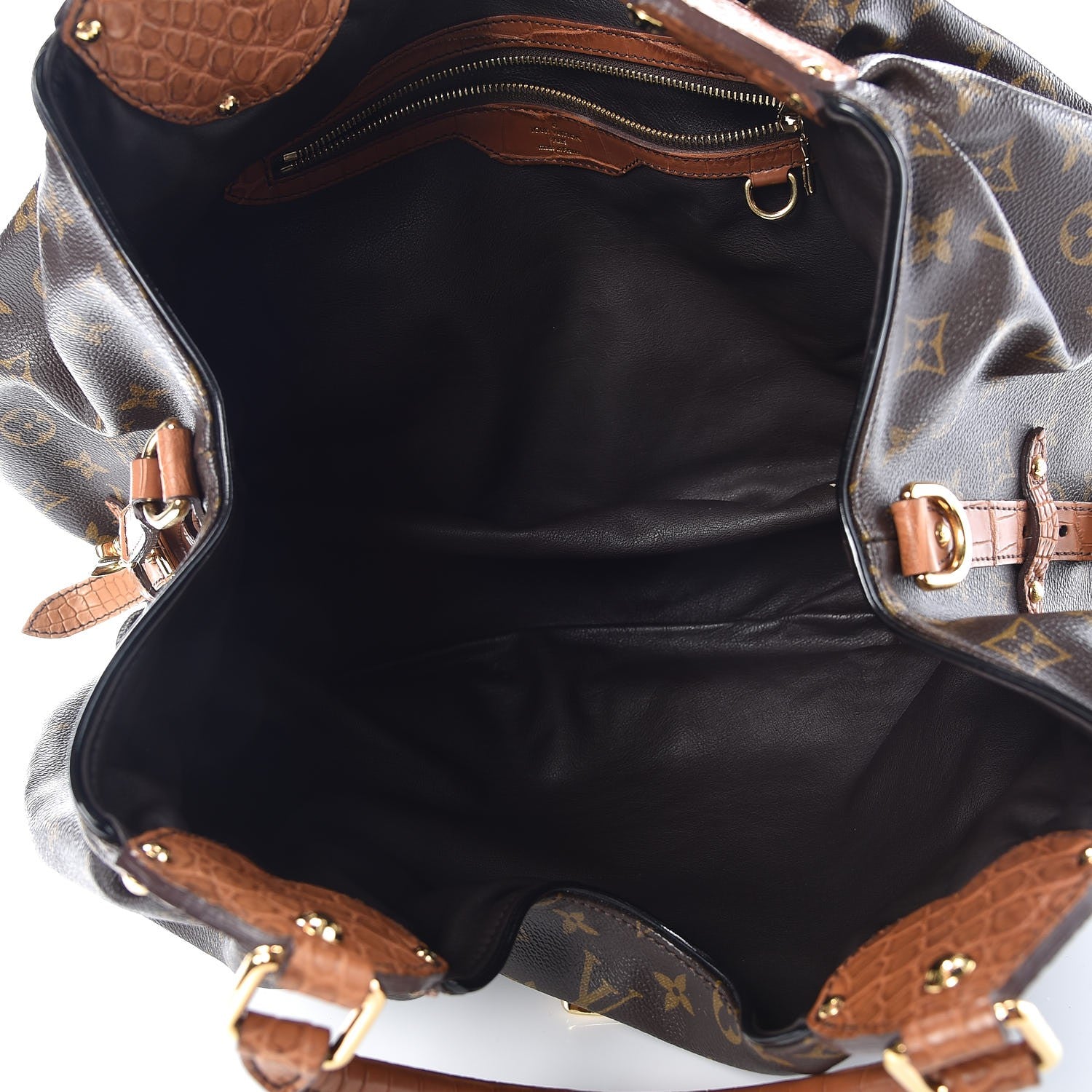 Louis Vuitton Monogram Mahina XL Crocodile Trim Tote 5 of 6