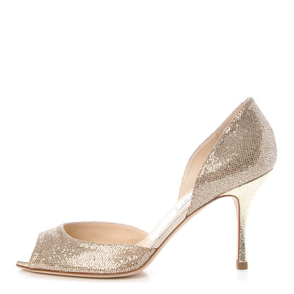 Jimmy Choo Glitter Logan D'Orsay Pumps 38.5 Gold 1 of 12