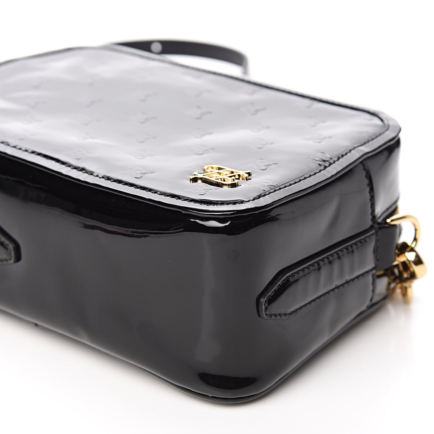 Vitello Vernice Mou Karligraphy Embossed Camera Case Black
