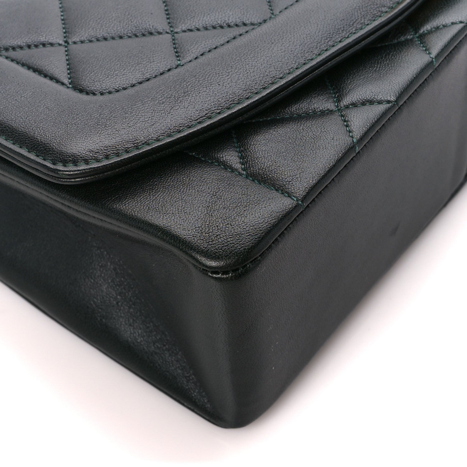 Chanel Lambskin Quilted Medium Single Flap Green 10 of 11