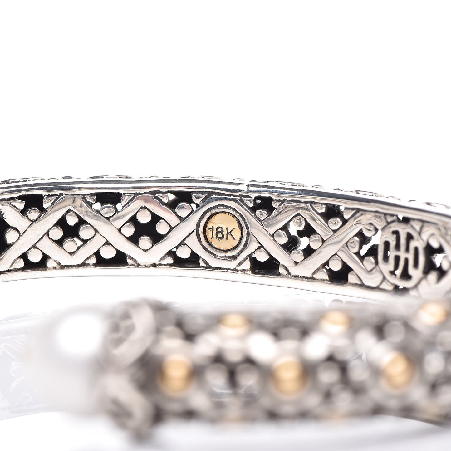 Sterling Silver 18K Yellow Gold Pearl Jaisalmer Cuff Bracelet