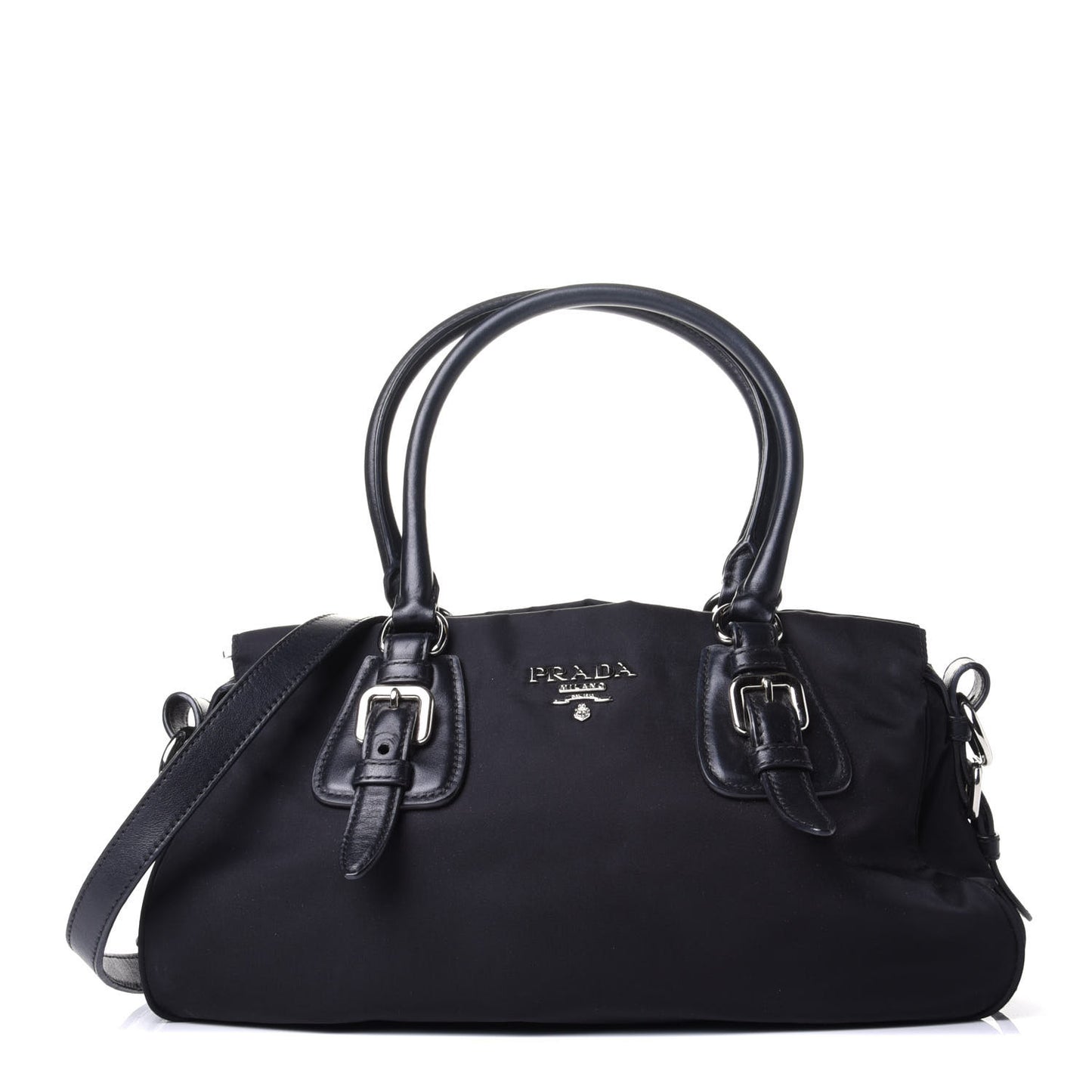 Nylon Tessuto Soft Calf Tote Black