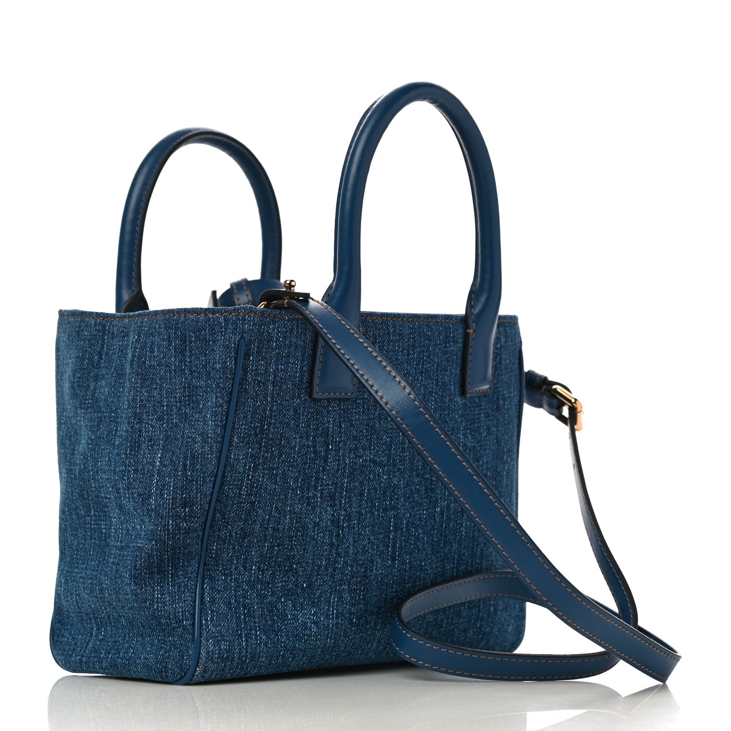 Versace Denim Mini La Medusa Chain Tote Navy Blue 2 of 9