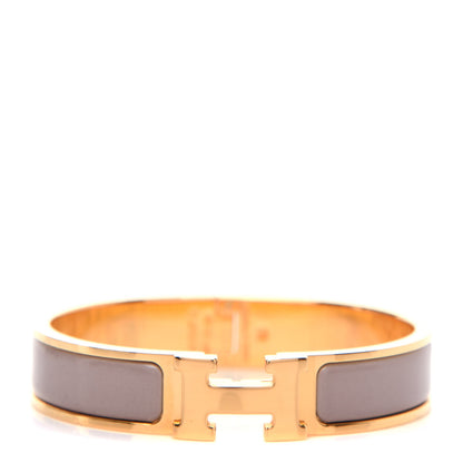 Hermes Enamel Narrow Clic Clac H Bracelet PM Marron Glace 1 of 4