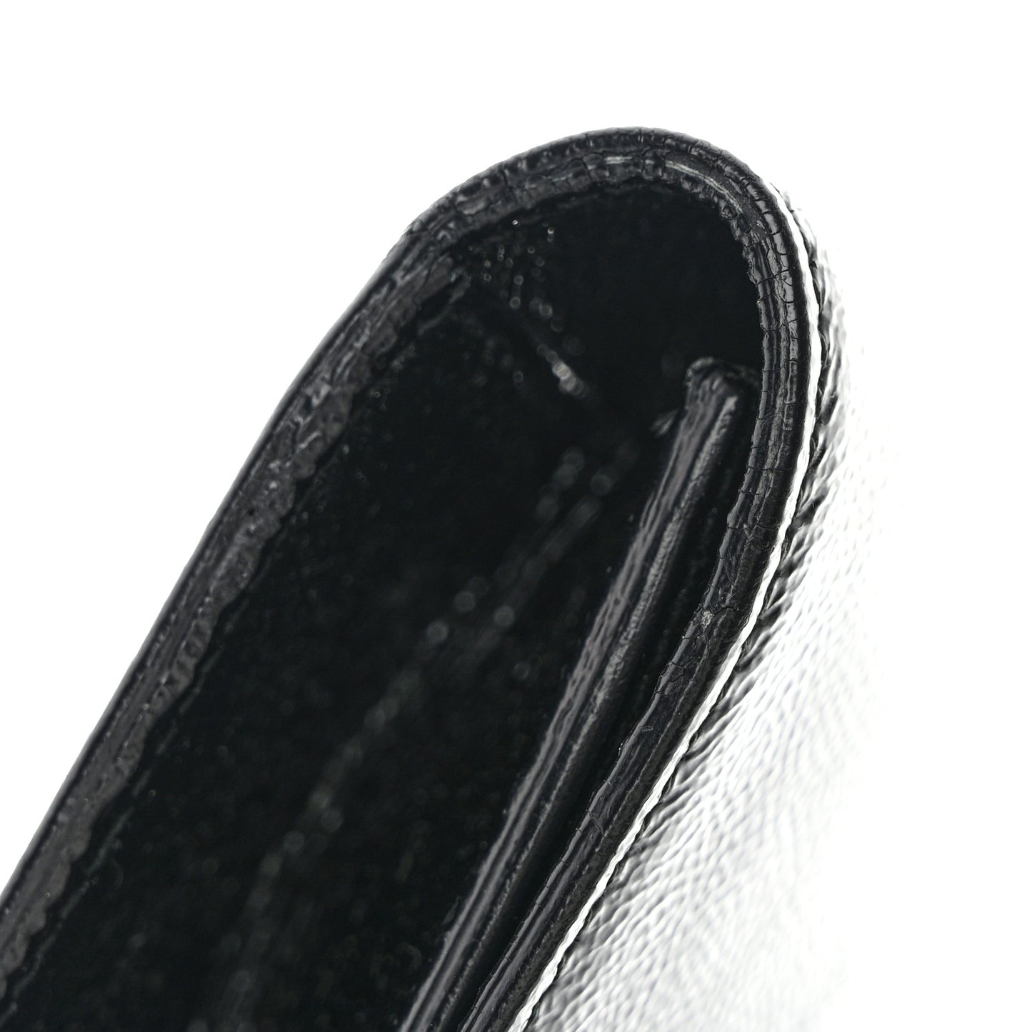 Textured Patent Monogram Large Belle De Jour Clutch Black