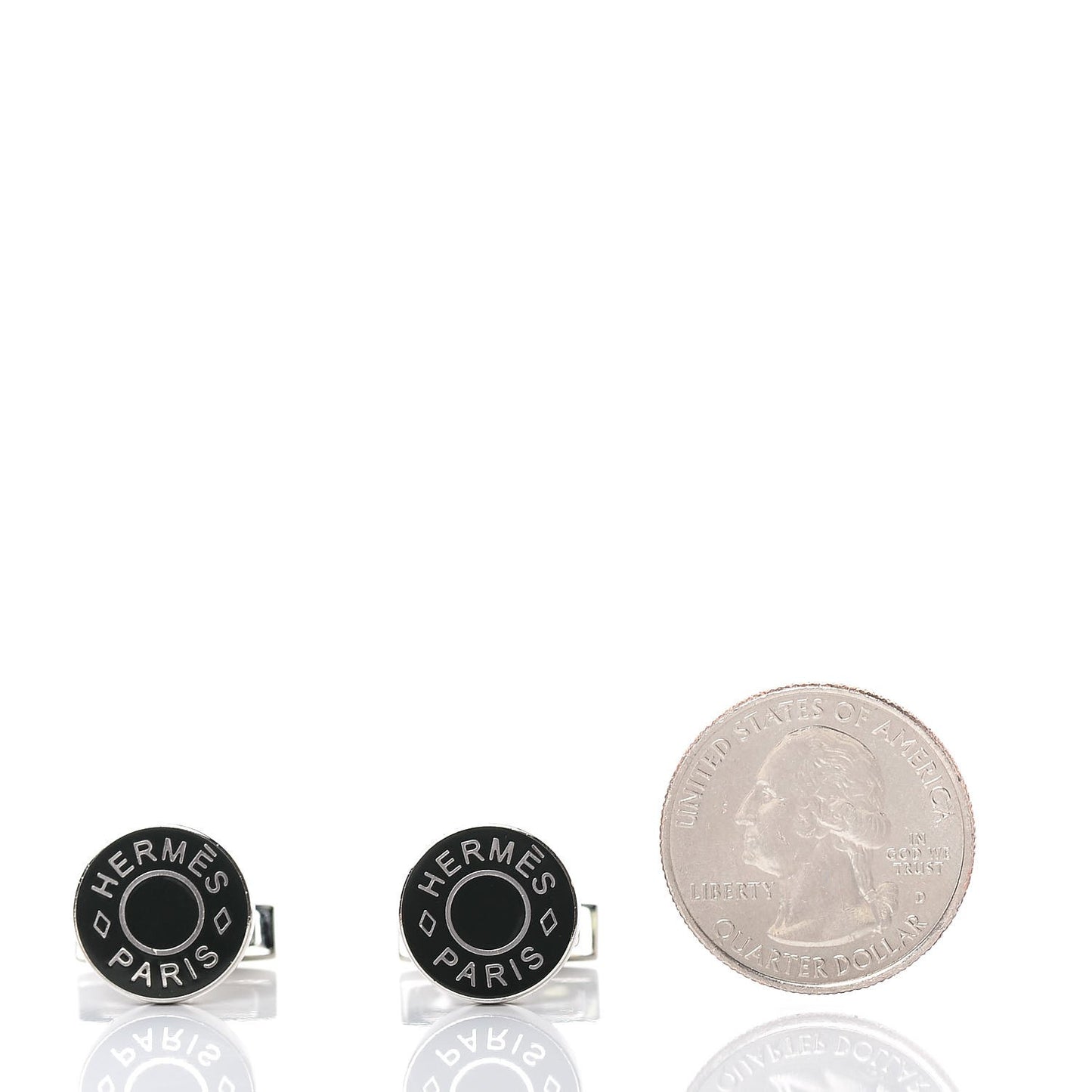 Sterling Silver Clou de Selle Cufflinks Black