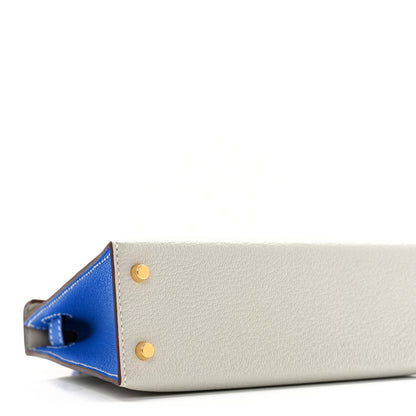 Hermes Chevre Mysore Horseshoe Mini Kelly Sellier 20 Gris Perle Bleu Hydra 8 of 12