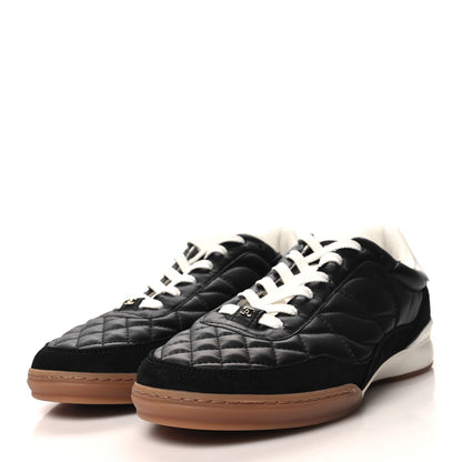Chanel Suede Calfskin Quilted Sneakers 38.5 Black 3 of 9