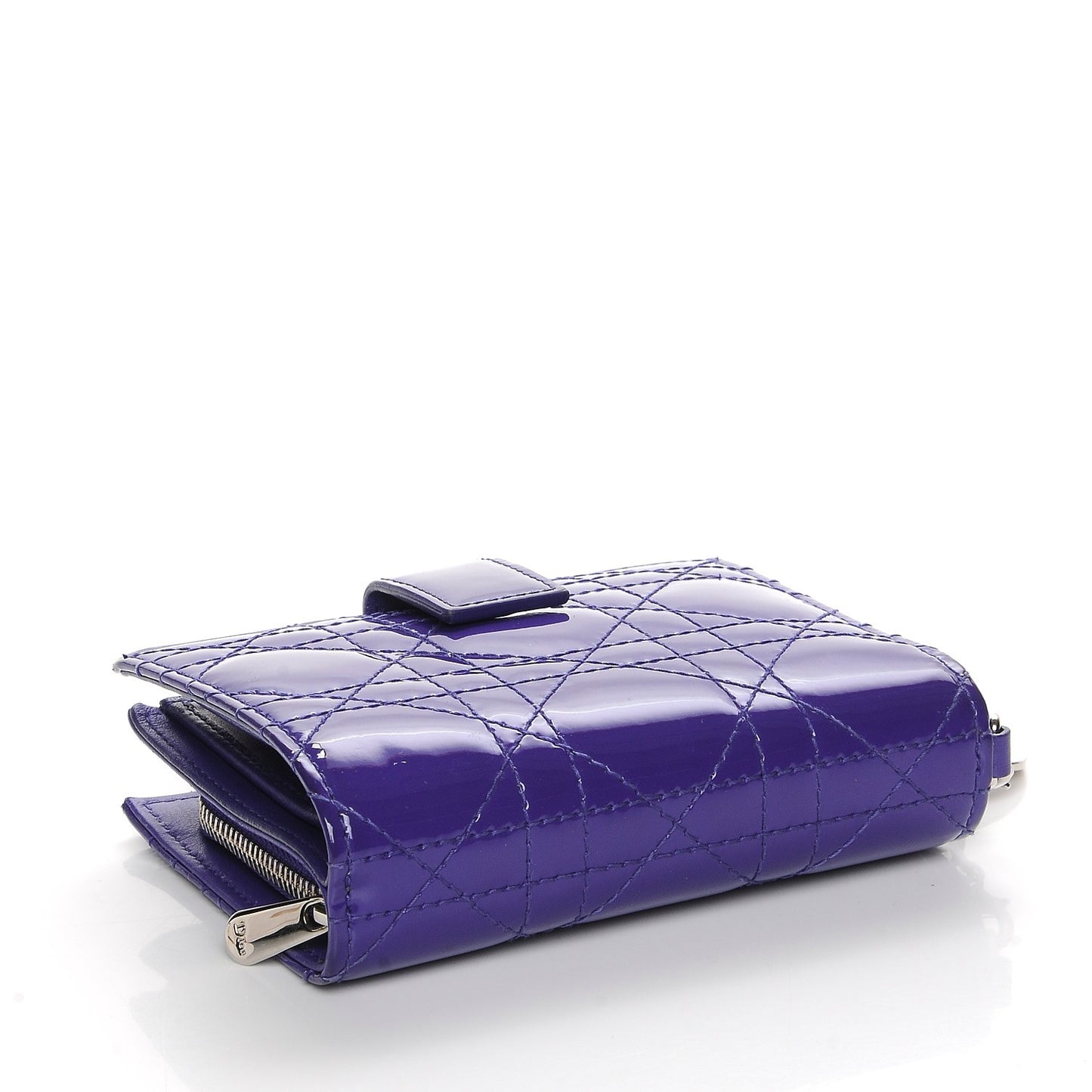 Patent Cannage Lady Dior Eden Wallet Purple
