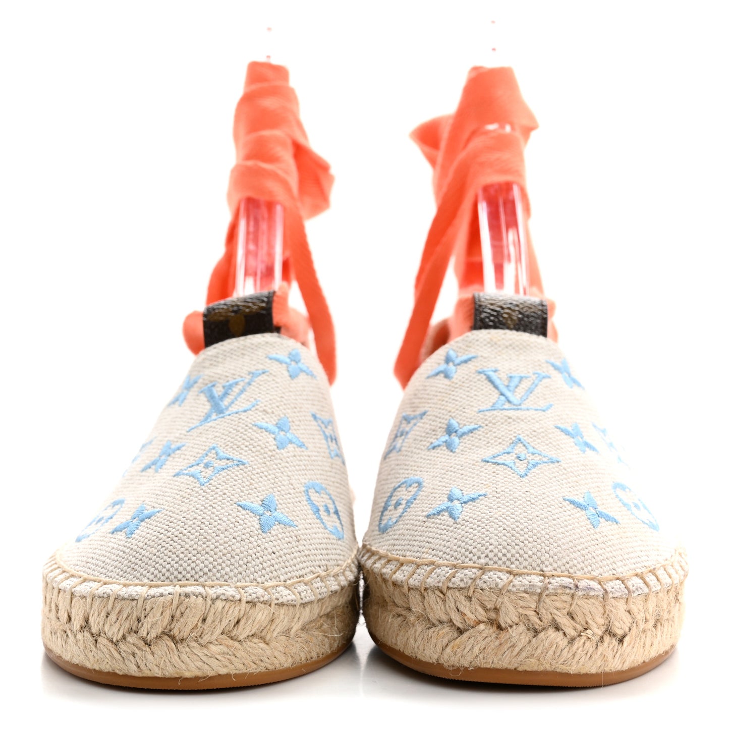 Canvas Monogram Starboard Espadrille Flats 37 Blue