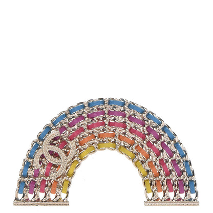 Chanel Lambskin Chain Rainbow CC Brooch Gold Multicolor 1 of 5