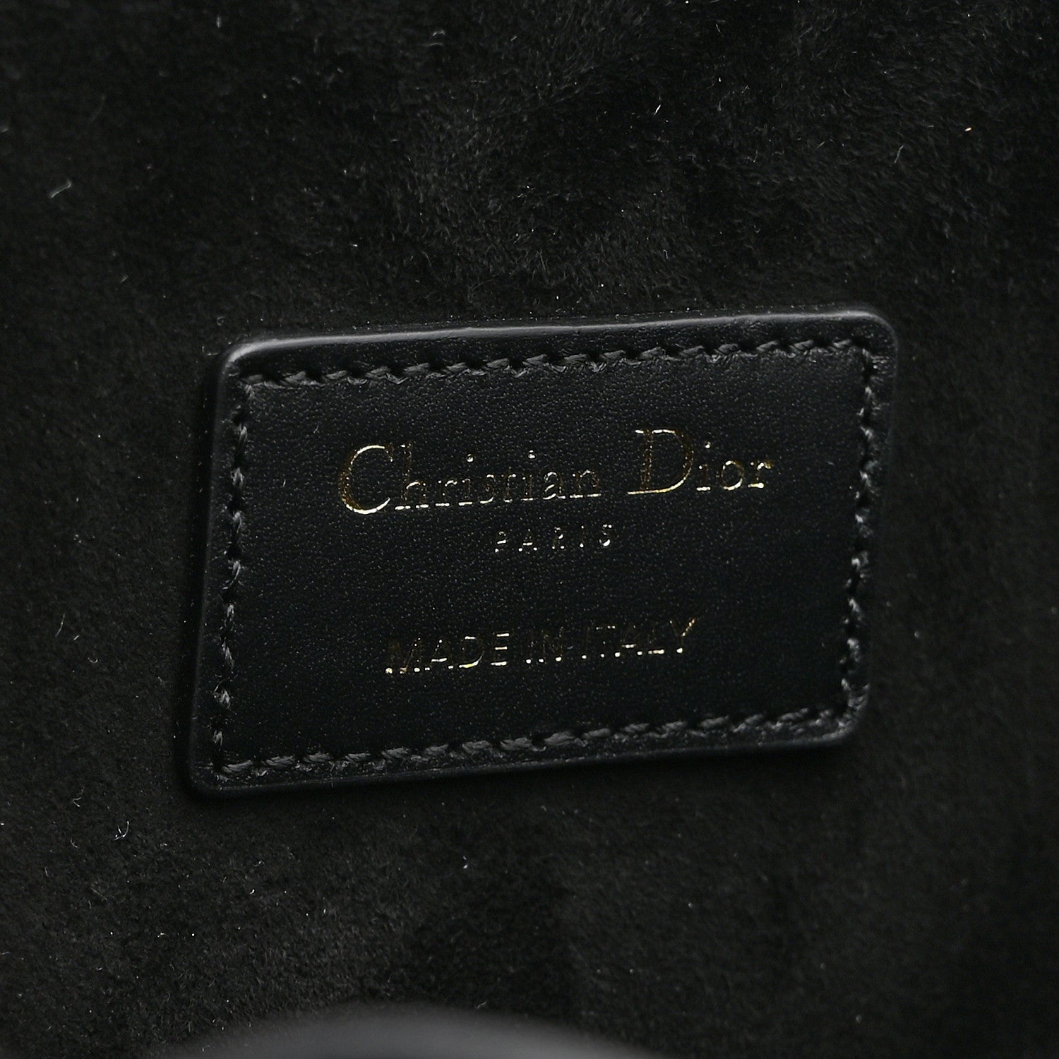 Christian Dior Calfskin CD Embossed Medium C'est Chain Bucket Bag Black 6 of 10