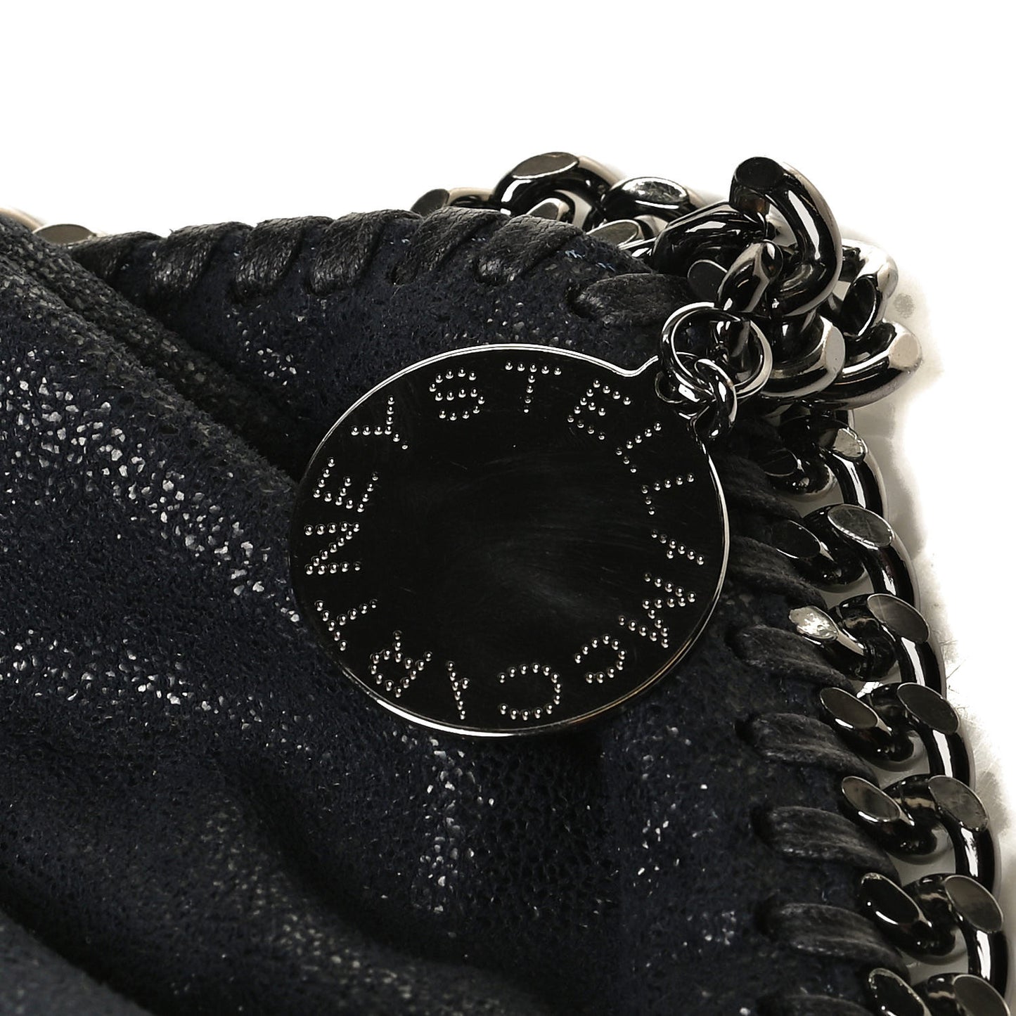 Metallic Shaggy Deer Small Falabella Tote Navy