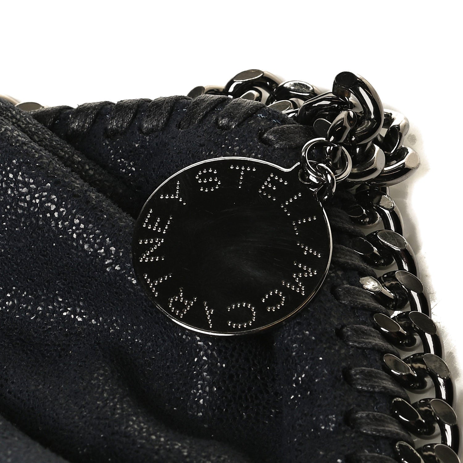Stella McCartney Metallic Shaggy Deer Small Falabella Tote Navy 12 of 13