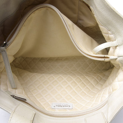 Chanel Goatskin Perforated Large CC Tote White 6 of 13