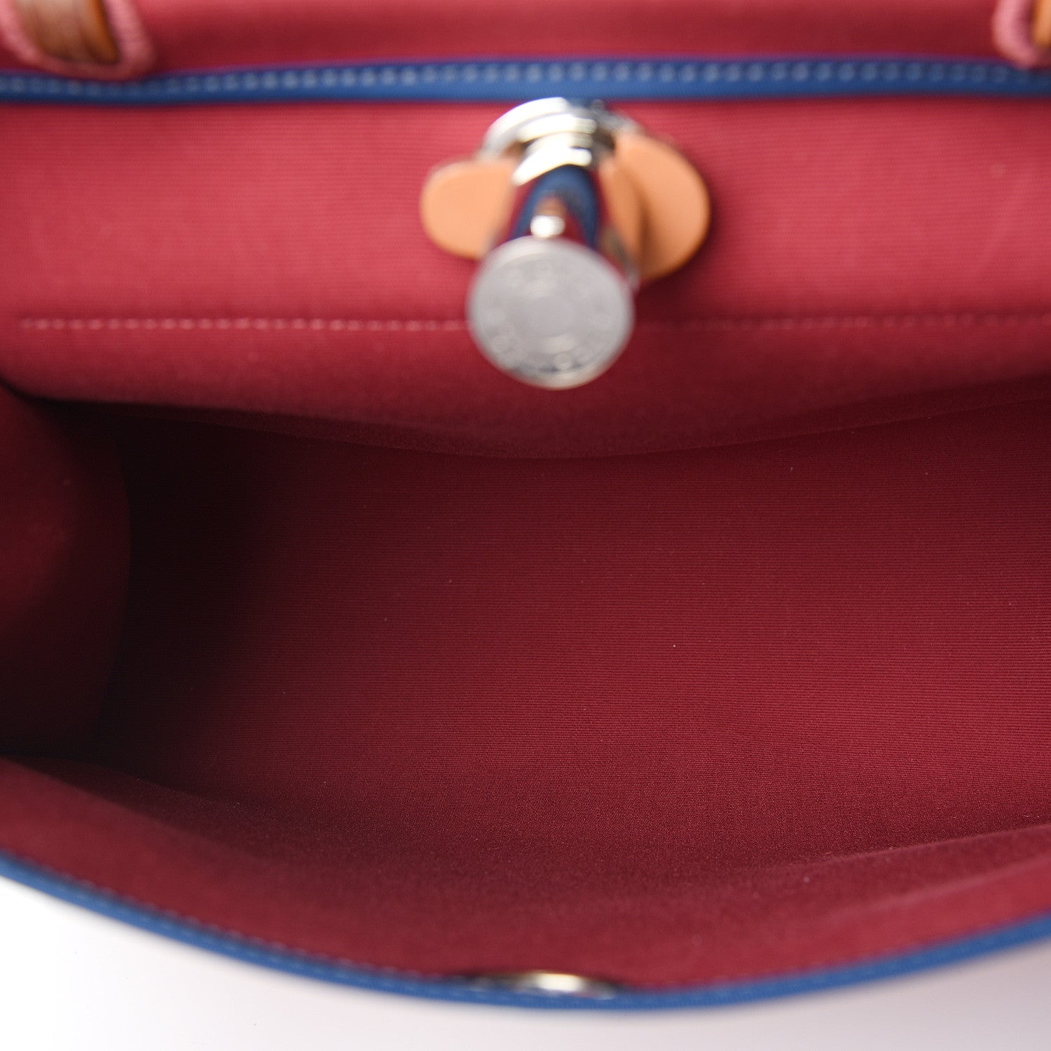 Hermes Vache Hunter Toile Herbag Zip 31 PM Rubis Bleu De Malte 5 of 10