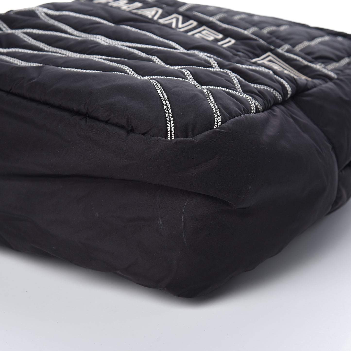 Nylon Embroidered CC Backpack White Black