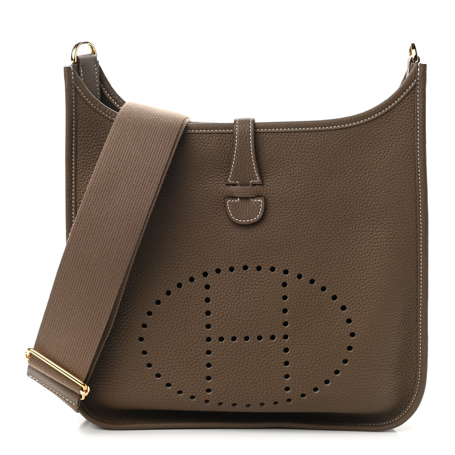 Hermes Taurillon Clemence Evelyne III PM Etoupe 1 of 8