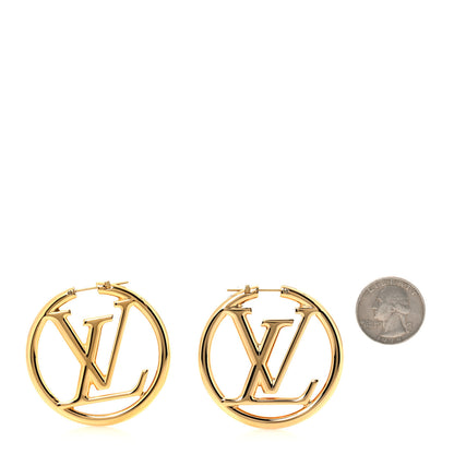 Louis Vuitton Metal Louise Hoop Earrings Gold 2 of 6