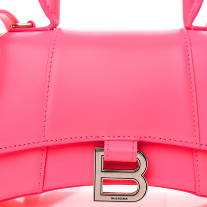 Balenciaga Shiny Box Calfskin Hourglass Top Handle Bag XS Fluo Pink 9 of 12