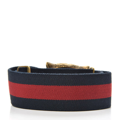 Gucci Web Feline Buckle Belt 75 30 Blue Red 3 of 4