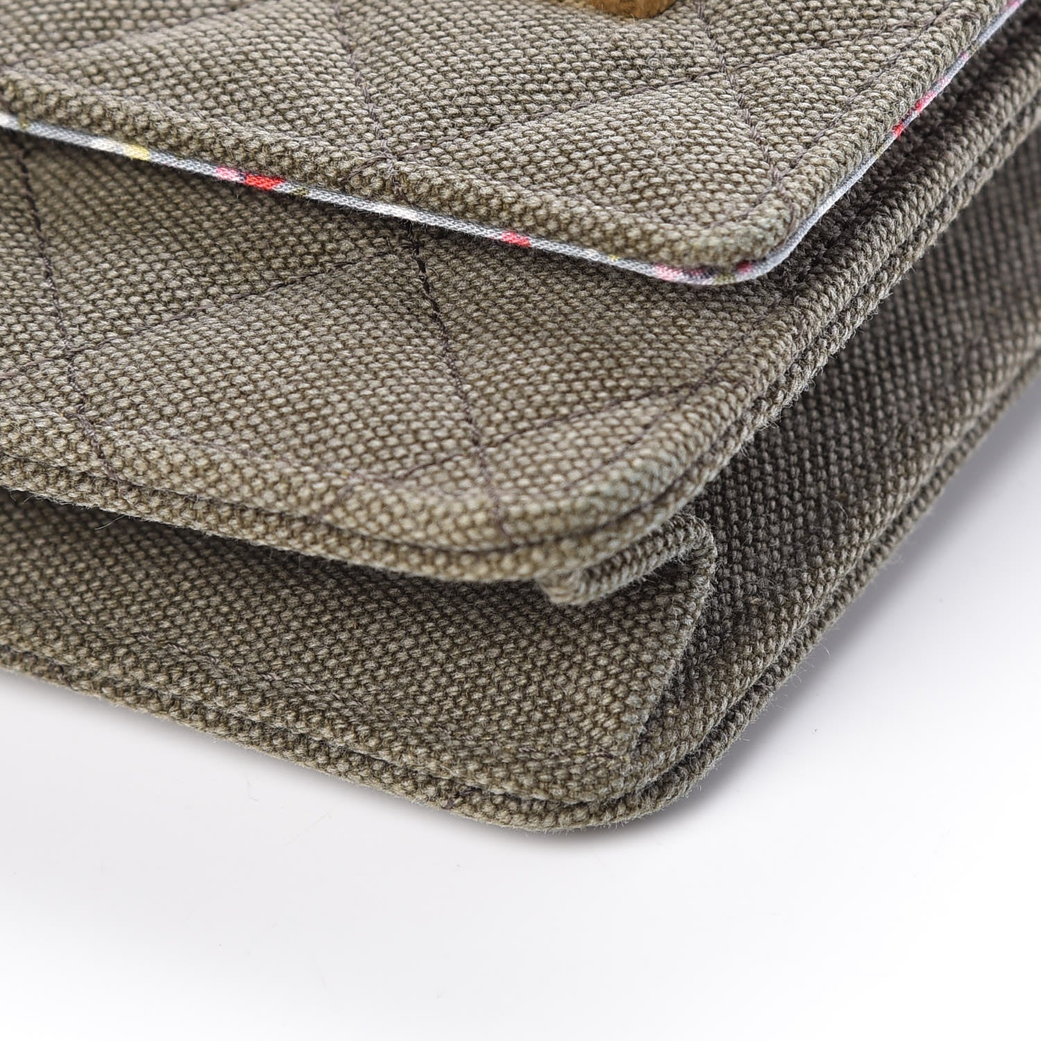Chanel Canvas Quilted Coco Cuba Charms Wallet On Chain WOC Khaki 9 of 10