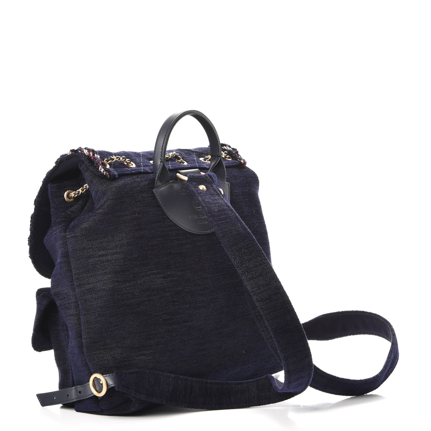 Wool Velvet Parisian Stroll Backpack Navy