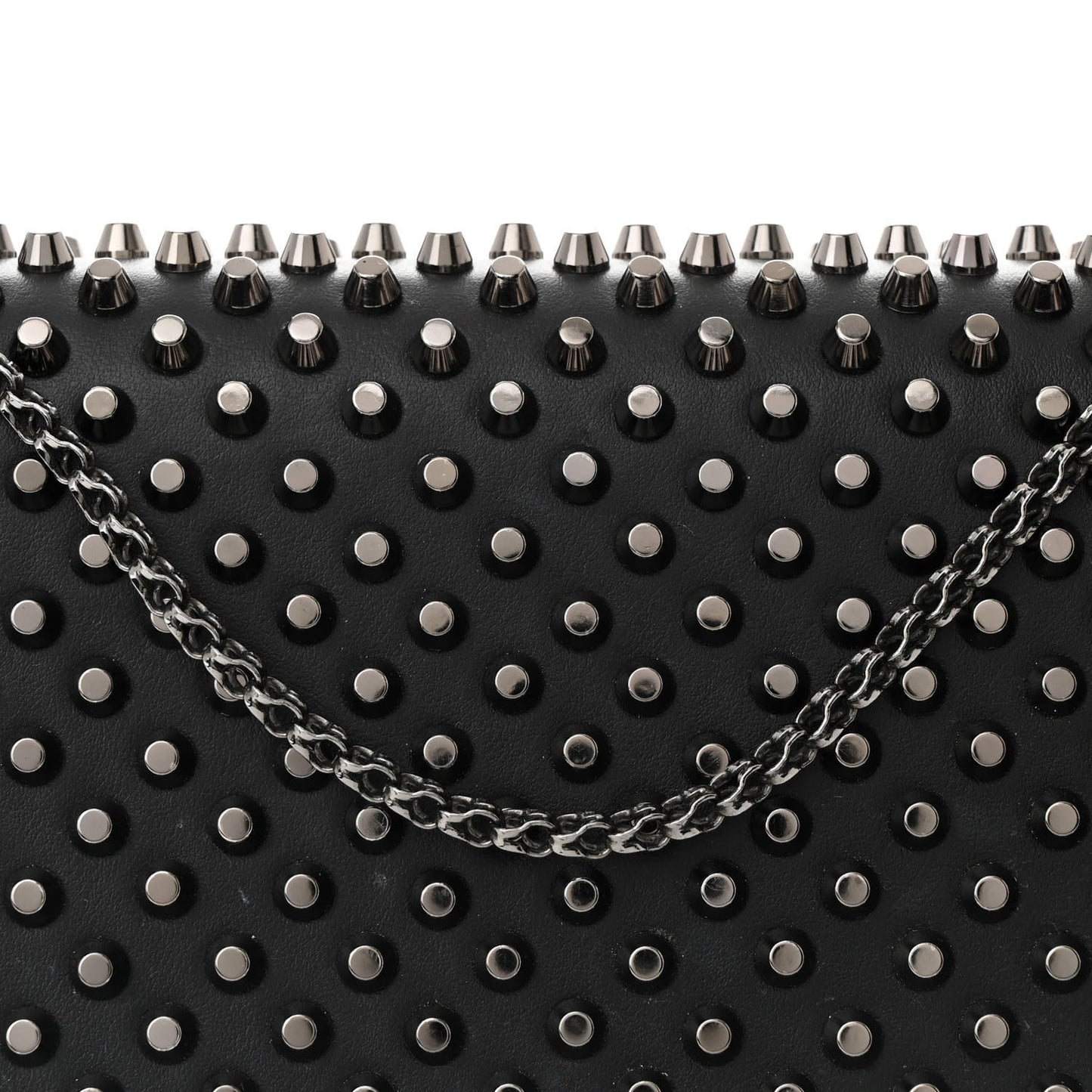 Calfskin Spikes Paloma Clutch Black