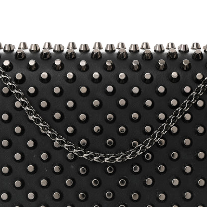 Christian Louboutin Calfskin Spikes Paloma Clutch Black 8 of 11