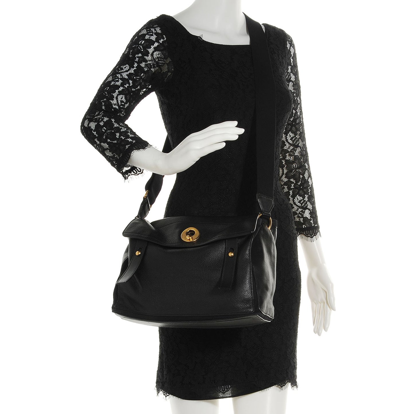 Calfskin Muse Two Messenger Black