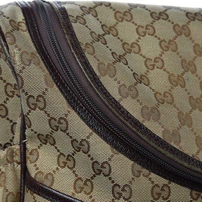 Gucci Monogram Natural Pigskin Large Diaper Bag Beige Ebony Cocoa Dark Chocolate 17 of 18