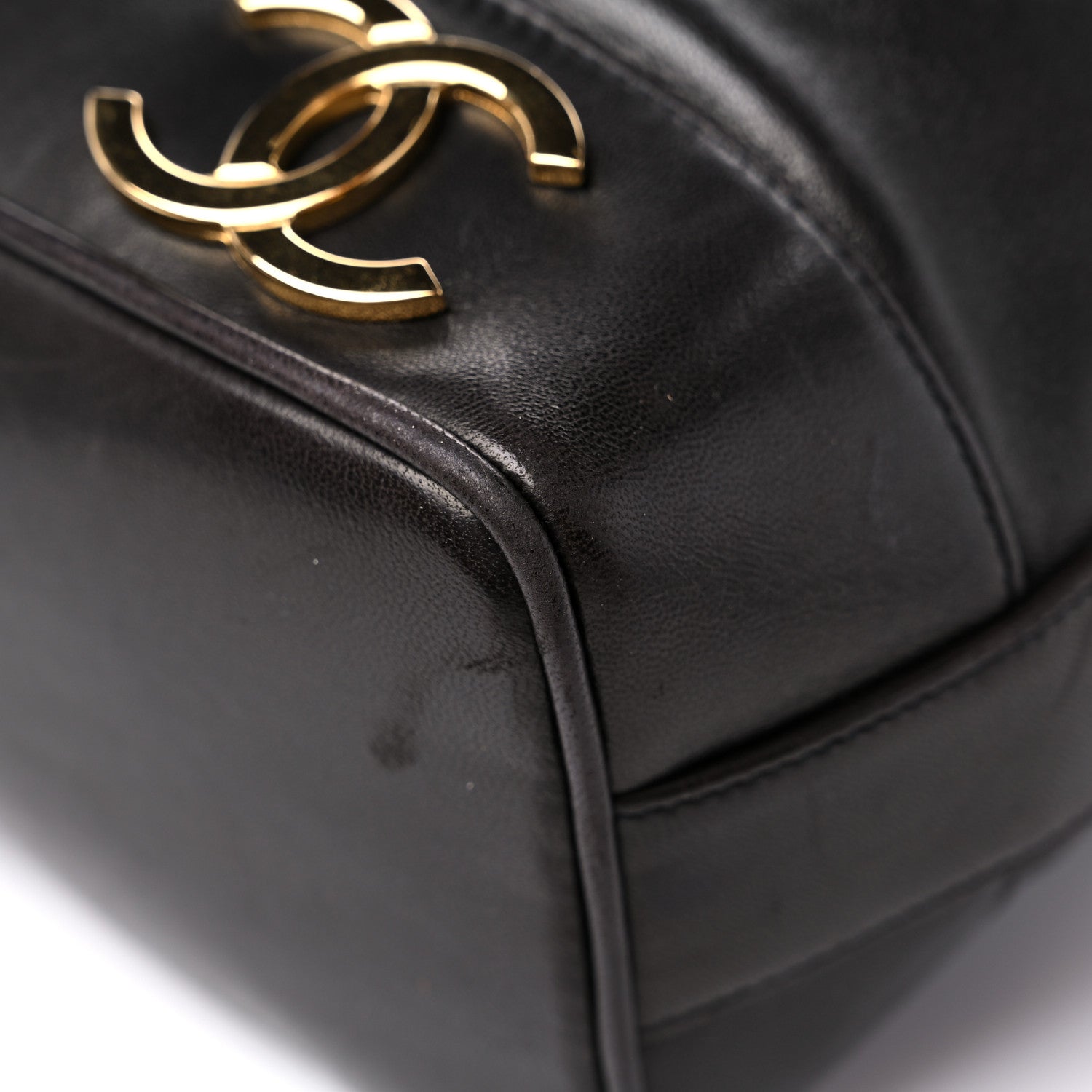 Chanel Lambskin CC Drawstring Shoulder Bag Black 12 of 13