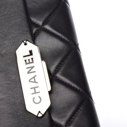 Chanel Lambskin Quilted Retro Label Clutch Black 14 of 16