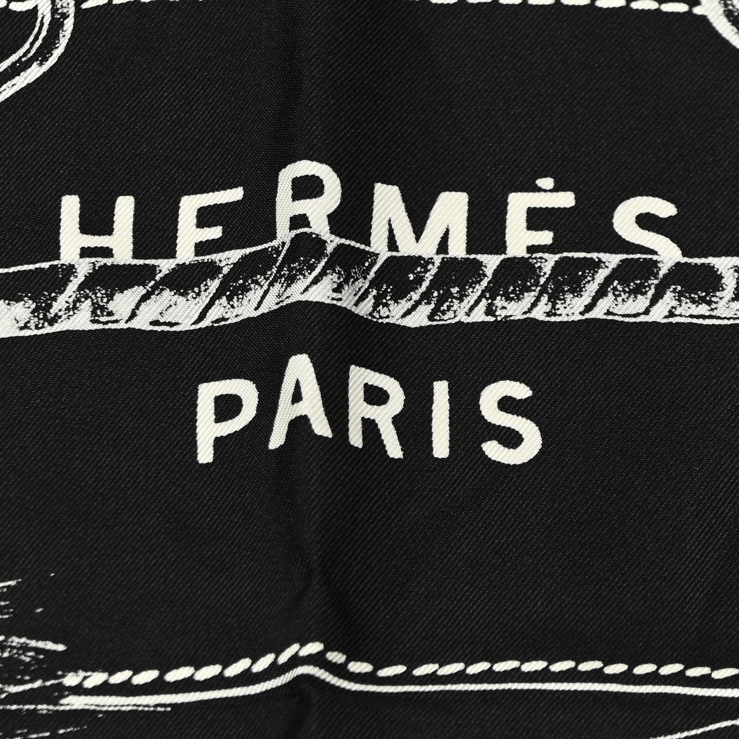 Hermes Silk Projets Carres Scarf 90 Black White 2 of 7