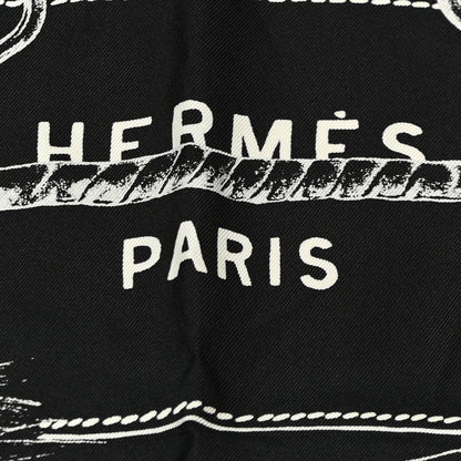 Hermes Silk Projets Carres Scarf 90 Black White 2 of 7