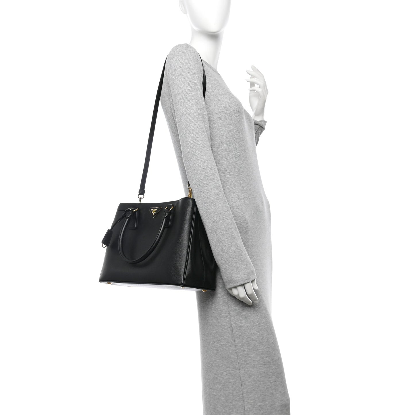 Saffiano Lux Medium Tote Black