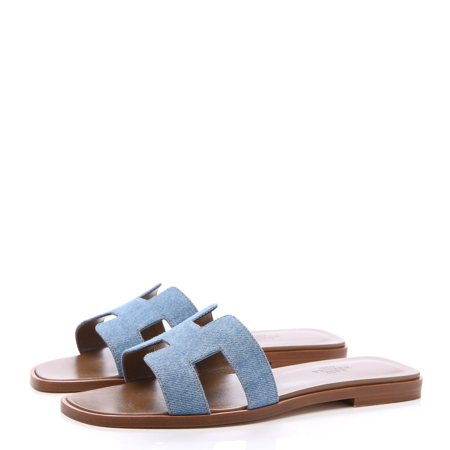 Denim Canvas Oran Sandals 36 Bleu Clair