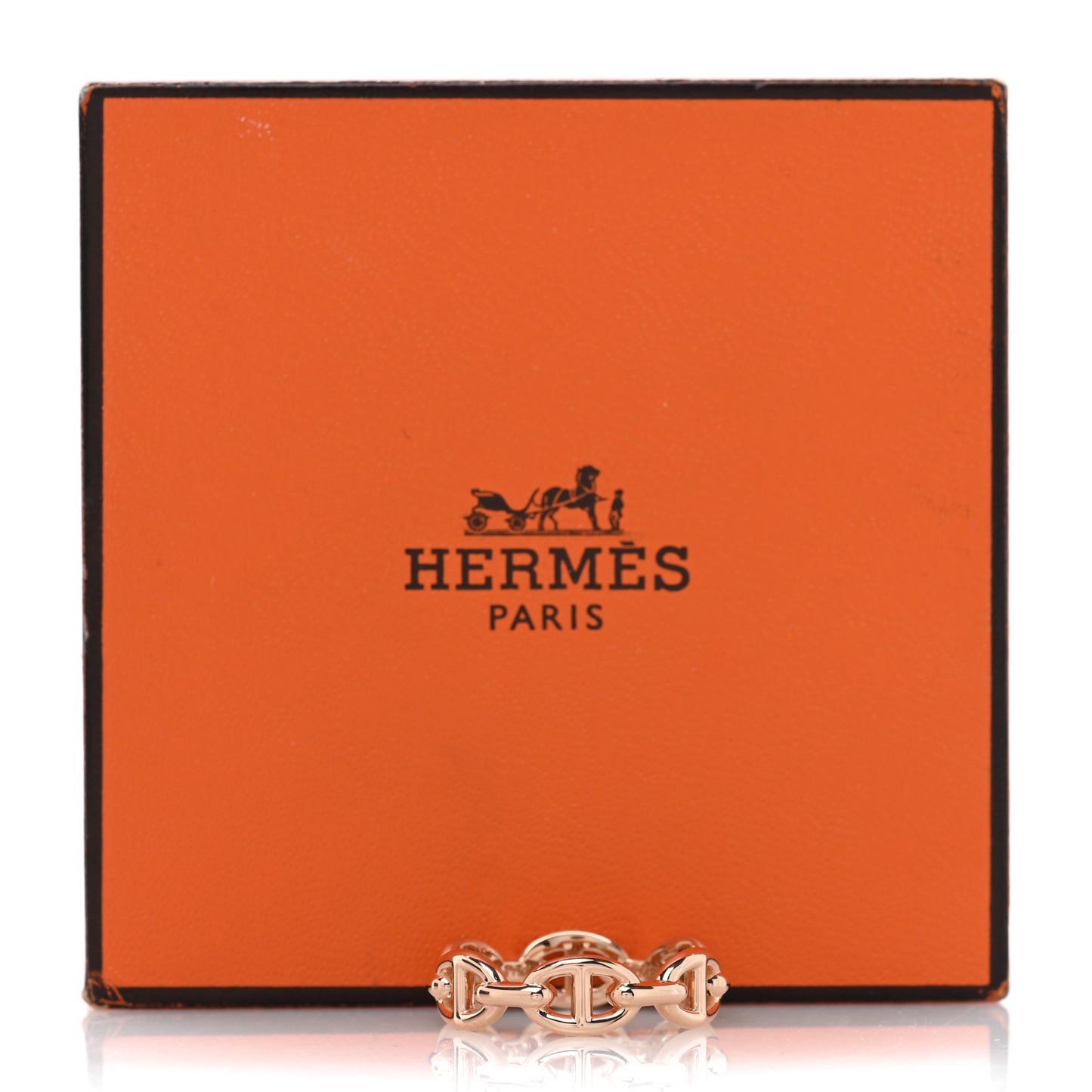 18K Rose Gold PM Chaine d'Ancre Enchainee Ring 54 6.75