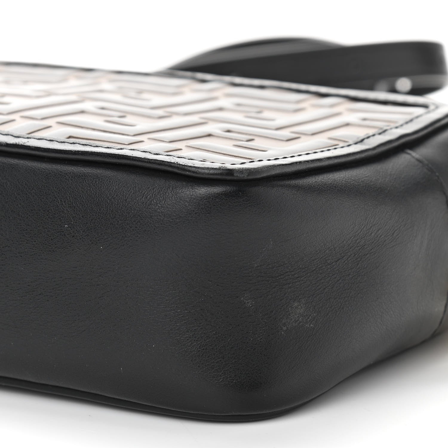 Fendi Vitello Century Bi-Color FF 1974 Embossed Mini Camera Case Maya Black 10 of 11
