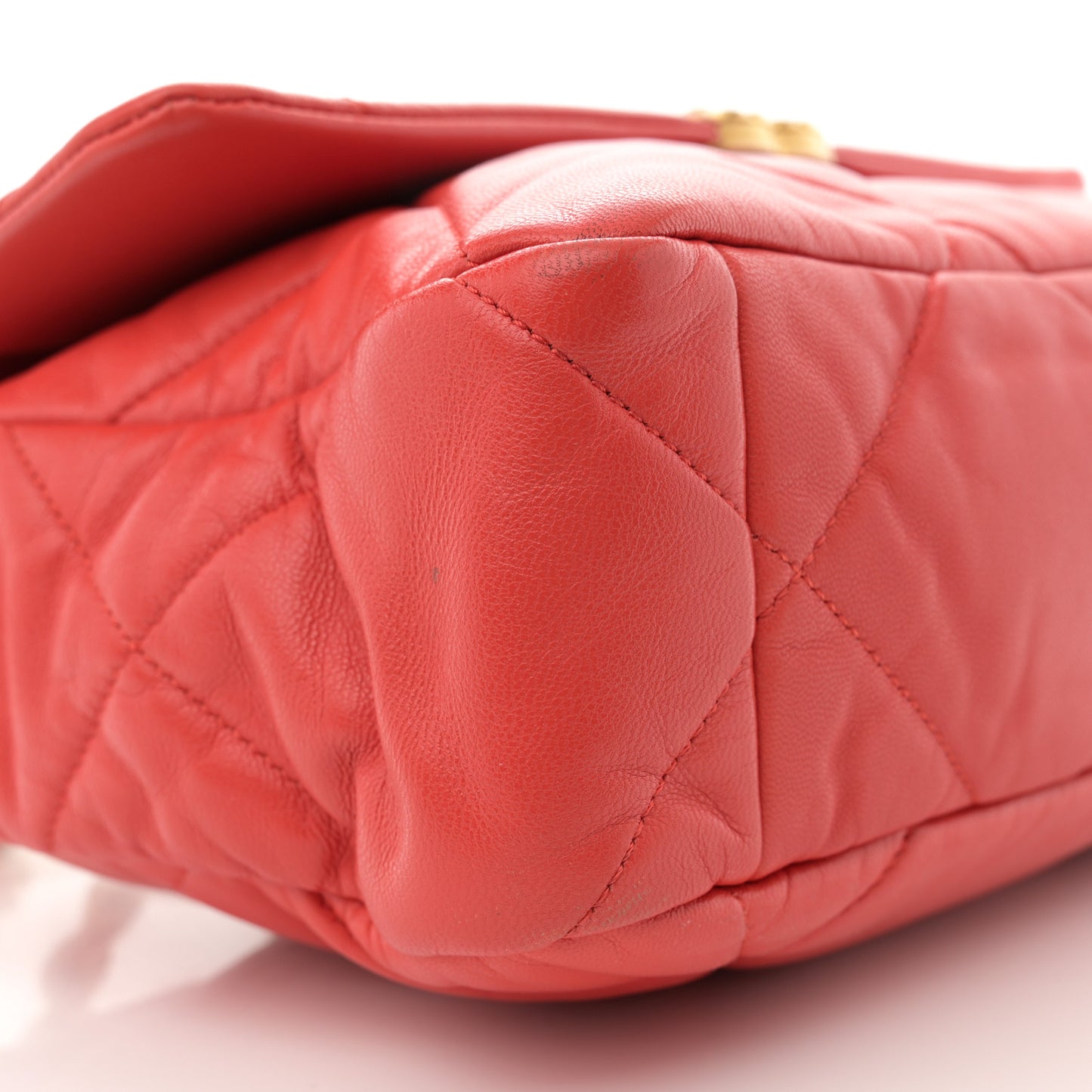 Goatskin Quilted Large Chanel 19 Flap Red