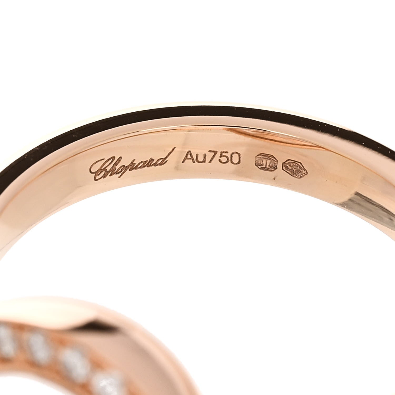 Chopard 18K Rose Gold Diamond Happy Diamonds Icons Ring 52 6 4 of 6