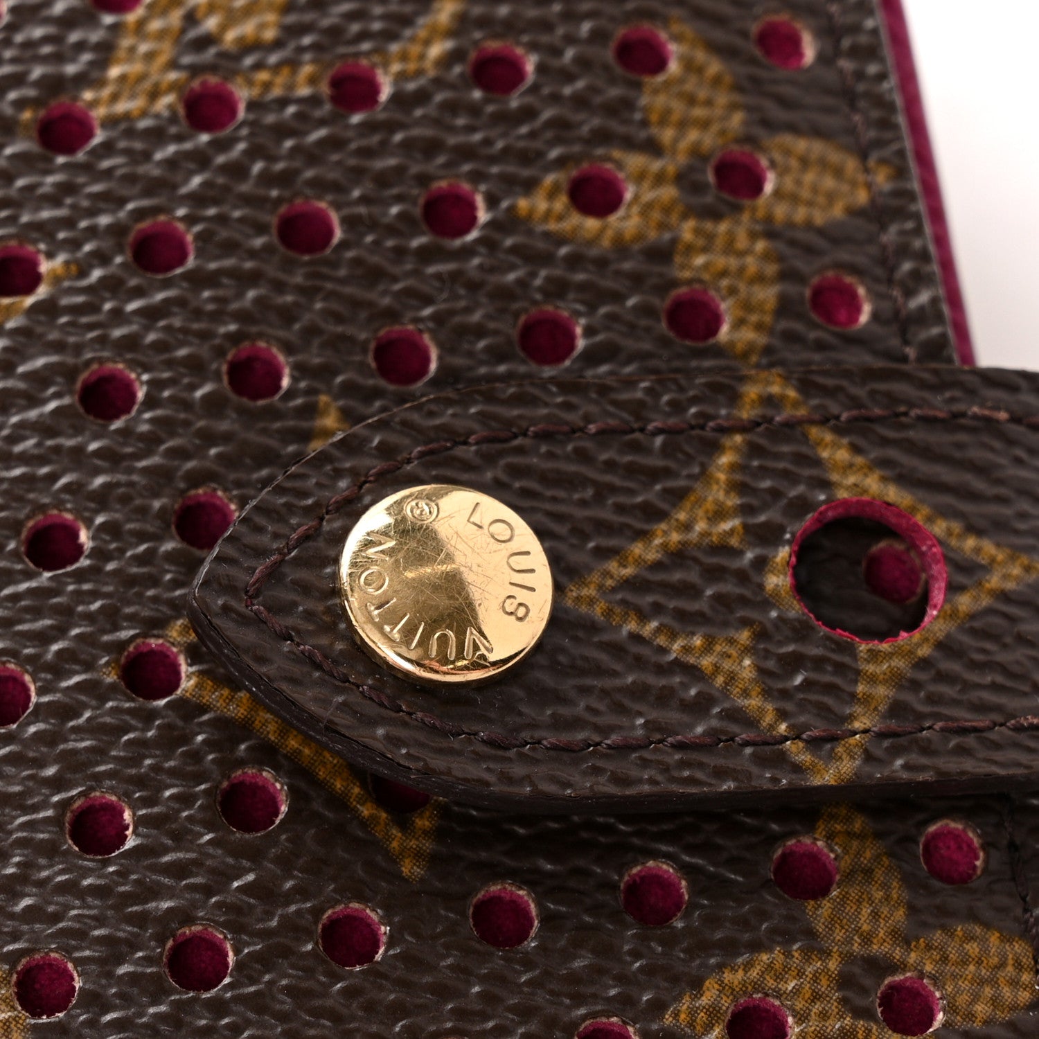 Louis Vuitton Monogram Perforated Compact Zipped Wallet Fuchsia 10 of 12