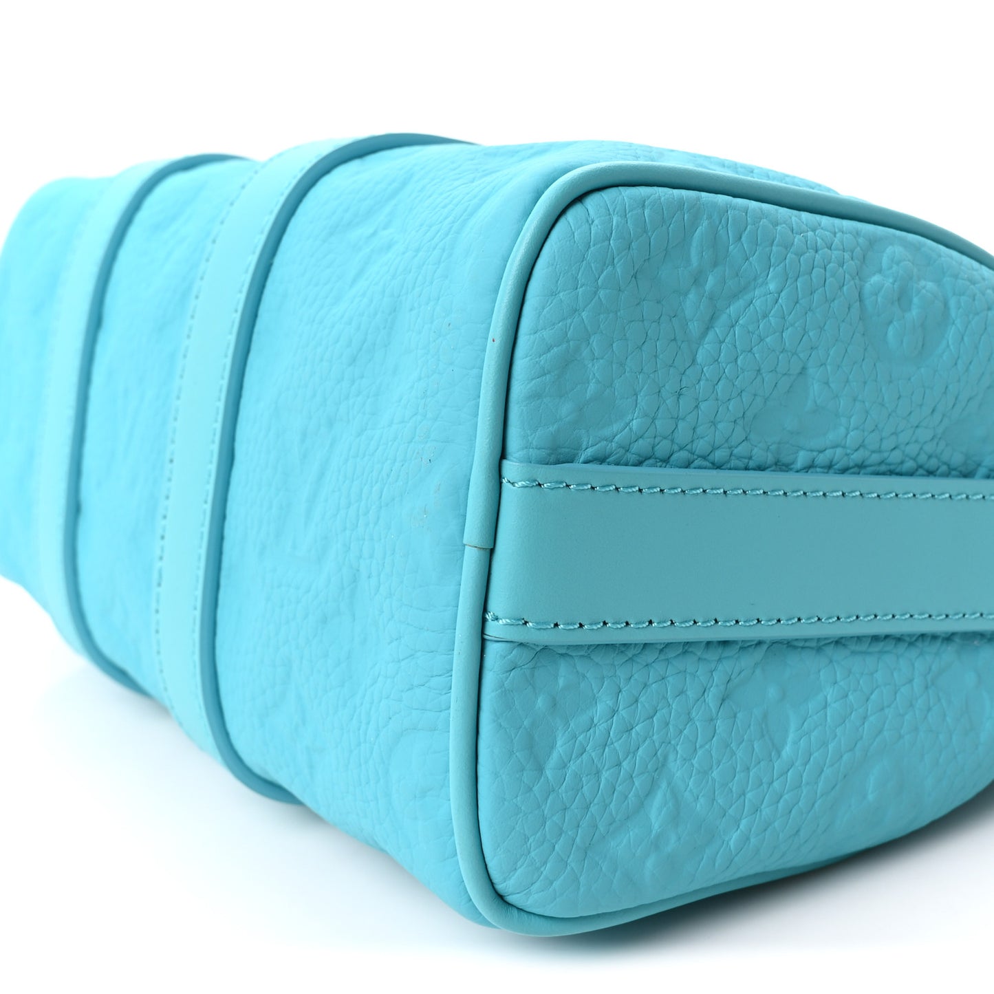 Monogram Taurillon Keepall Bandouliere 25  Turquoise