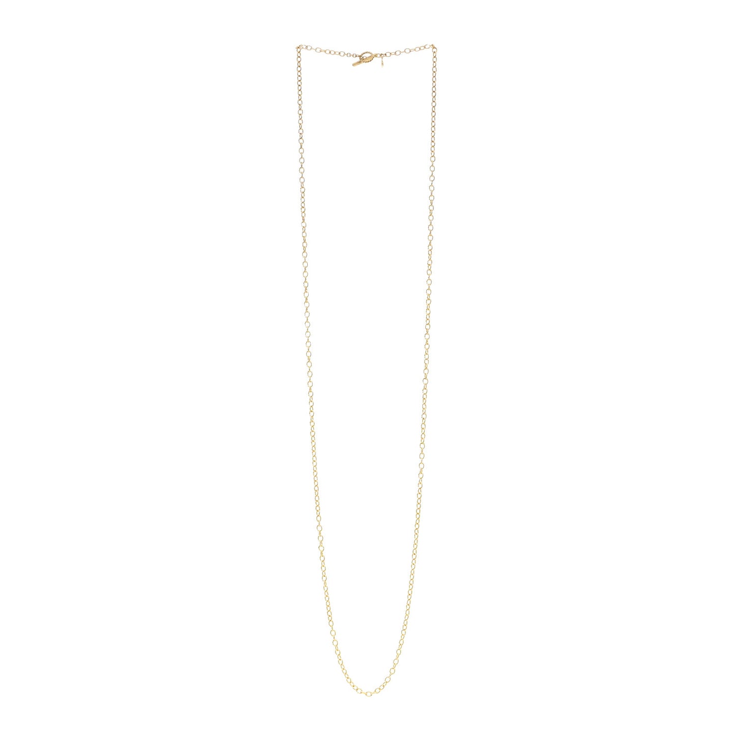 18K Yellow Gold 3.7mm Cable Link Toggle Necklace 38"