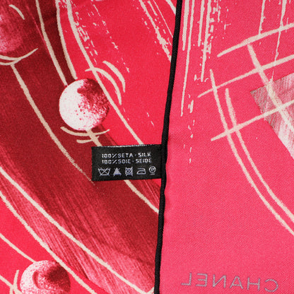Chanel Silk Camellia Pearl Scarf Pink 5 of 5