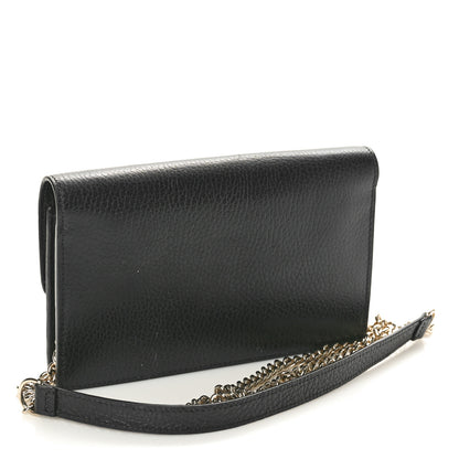 Gucci Dollar Calfskin Interlocking G Chain Wallet Black 2 of 9