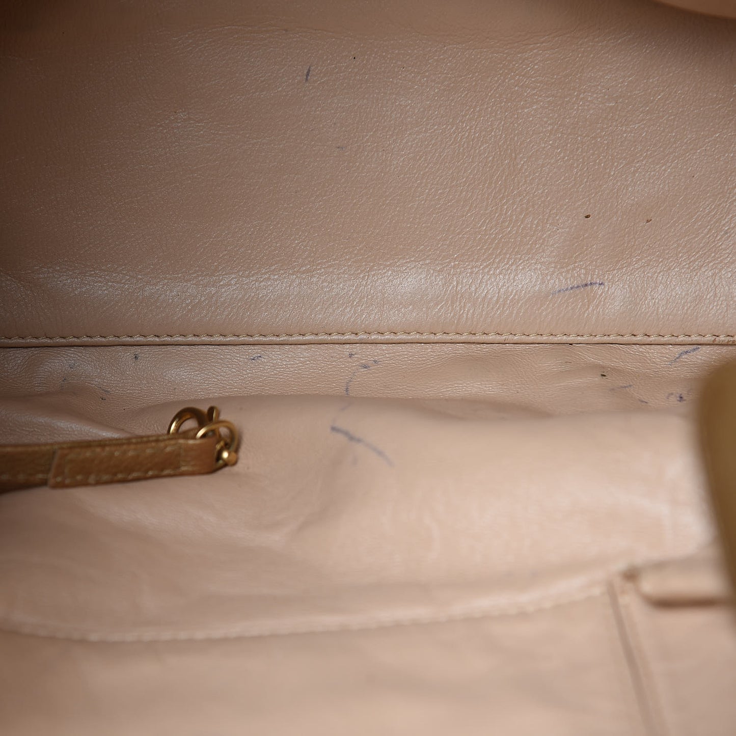 Metallic Goatskin Ligne Tote Gold